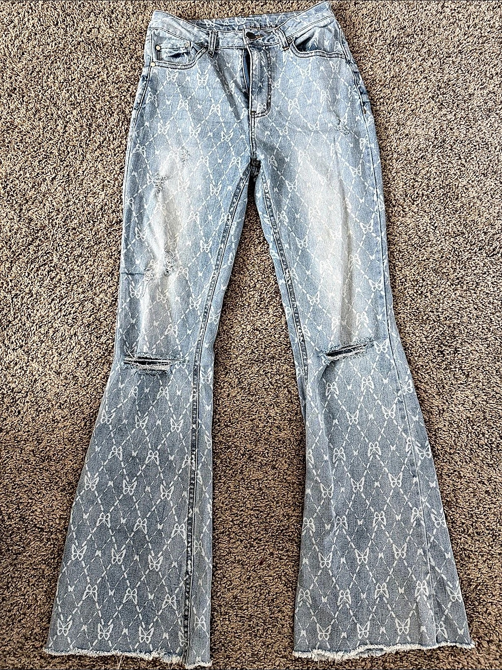 No boundaries Geometric Flare Jeans